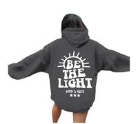 Felpe con cappuccio da donna con scritta "Gesù Be The Light" con grafica cristiana alla moda occidentale con cappuccio Trust In The Lord abiti per adolescenti Atletico Girocollo Lettera Autunno