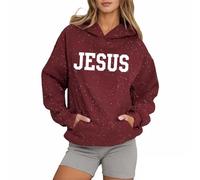 Felpe con cappuccio da donna con scritta "Gesù", casual, cristiano, con cappuccio, vestiti pregare il Signore, alla moda, maglioni grafici da donna, gotico, fede, Gesù, risparmia, pullover vestibilità