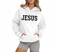 Felpe con cappuccio da donna con scritta "Gesù", casual, cristiano, con cappuccio, vestiti pregare il Signore, alla moda, maglioni grafici da donna, gotico, fede, Gesù, risparmia, pullover vestibilità