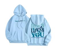 Felpe con cappuccio da donna con scritta "Gesù Gesù ti ama", vestibilità ampia, grafica cristiana, divertente, con scritta "Trust In The Lord", alla moda, con cappuccio, casual, carino, anime