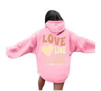 Felpe con cappuccio da donna con scritta "Gesù Love Like Jesus" Comfort con cappuccio Christian Essential Pullover Felpe con cappuccio Dio Loose Fit Lettera Graphic Felpe Workou Preppy I Love Jesus