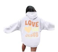 Felpe con cappuccio da donna con scritta "Jesus Love Like Jesus", carino, alla moda, con scritta "Pray The Lord Pray The Lord Thin 2025", felpa con cappuccio da donna religiosa, con cappuccio, autunno