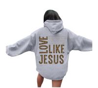Felpe con cappuccio da donna con scritta "Jesus Love Like Jesus", vestibilità ampia, con cappuccio, con scritta "I Love Jesus", con scritta Y2K, carine Backwoods Religious Trust In The Lord Country