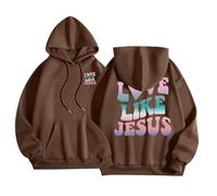 Felpe con cappuccio da donna con stampa di Gesù sul retro e anteriore, felpa con cappuccio da donna sportiva casual felpe autunno inverno caldo maglioni, gilet e felpe a maniche lunghe con cappuccio