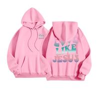 Felpe con cappuccio da donna con stampa di Gesù sul retro e anteriore, felpa con cappuccio da donna sportiva casual felpe autunno inverno caldo maglioni, gilet e felpe a maniche lunghe con cappuccio