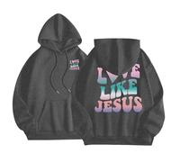 Felpe con cappuccio da donna con stampa di Gesù sul retro e anteriore, felpa con cappuccio da donna sportiva casual felpe autunno inverno caldo maglioni, gilet e felpe a maniche lunghe con cappuccio