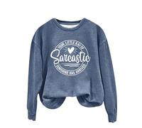felpe con cappuccio da donna con stampa Your Little Of Sarcastic Sunshine Has Arrived girocollo semplice retrò felpa senza cappuccio oversize magliette da donna, Marina Militare, 3XL