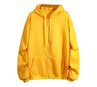 Felpe con cappuccio da donna con zip autunnali calde alla moda con cappuccio vestiti leggeri Y2K con tasche vestibilità ampia giacche tinta unita pullover estetico carino anime workou comfort morbido