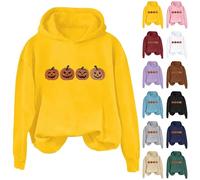 Felpe con cappuccio da donna di Halloween divertenti felpe con zucca taglie forti costumi di Halloween a maniche lunghe top pullover alla moda abiti da festival, Marina Militare, M
