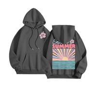 Felpe con cappuccio da donna estive senza fine con cartoni animati, vestibilità ampia, grafica, spiaggia, con cappuccio, carino, casual, pullover gotico, 2025, essenziale, autunno, country, comfort