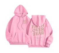 Felpe con cappuccio da donna Faith Over Fear Plain Fit casual Jesus Pullover Top Backwoods Trendy estate con cappuccio Beach Graphic Christian Outfits con cappuccio autunno fresco Y2K Goth carino
