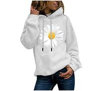 Felpe con cappuccio da donna Felpa con cappuccio con carré con stampa margherita piccola Plus Size Felpa con cappuccio alla moda Maglioni e felpe Felpa classica leggera tinta unita a maniche lunghe