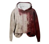 Felpe con cappuccio da donna Felpe Felpa da donna Top insanguinati con divertenti lettere stampe Halloween vestiti sanguinanti schizzi di sangue felpa con cappuccio, Nero , M