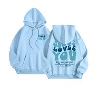 Felpe con cappuccio da donna Gesù Gesù Gesù ti ama Gioventù Autunno Cristiano Alla Moda Abiti con cappuccio Pregare Il Signore Divertente Comfort Grafica Casual Vestibilità Larga Lettera Felpe Goth