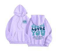 Felpe con cappuccio da donna Gesù Gesù Gesù ti ama Gioventù Autunno Cristiano Alla Moda Abiti con cappuccio Pregare Il Signore Divertente Comfort Grafica Casual Vestibilità Larga Lettera Felpe Goth