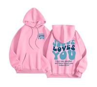 Felpe con cappuccio da donna Gesù Gesù Gesù ti ama Gioventù Autunno Cristiano Alla Moda Abiti con cappuccio Pregare Il Signore Divertente Comfort Grafica Casual Vestibilità Larga Lettera Felpe Goth
