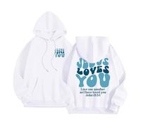 Felpe con cappuccio da donna Gesù Gesù Gesù ti ama Gioventù Autunno Cristiano Alla Moda Abiti con cappuccio Pregare Il Signore Divertente Comfort Grafica Casual Vestibilità Larga Lettera Felpe Goth
