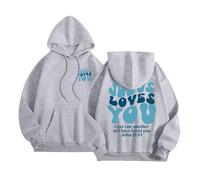 Felpe con cappuccio da donna Gesù Gesù Gesù ti ama Gioventù Autunno Cristiano Alla Moda Abiti con cappuccio Pregare Il Signore Divertente Comfort Grafica Casual Vestibilità Larga Lettera Felpe Goth