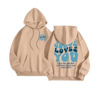 Felpe con cappuccio da donna Gesù Gesù Gesù ti ama Gioventù Autunno Cristiano Alla Moda Abiti con cappuccio Pregare Il Signore Divertente Comfort Grafica Casual Vestibilità Larga Lettera Felpe Goth
