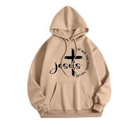 Felpe con cappuccio da donna Gesù Gesù The Way The Truth and The Life alla moda con cappuccio con lettera cristiana pullover top Dio Western carino grafica casual abiti da donna pregare il signore