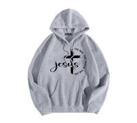 Felpe con cappuccio da donna Gesù Gesù The Way The Truth and The Life alla moda con cappuccio con lettera cristiana pullover top Dio Western carino grafica casual abiti da donna pregare il signore