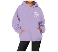 Felpe con cappuccio da donna I Am A Child of God University Trendy Casual Graphic con cappuccio Pullover Felpe con cappuccio Sottile 2025 Abiti a maniche lunghe con disegni con cappuccio Y2K