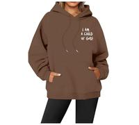 Felpe con cappuccio da donna I Am A Child of God University Trendy Casual Graphic con cappuccio Pullover Felpe con cappuccio Sottile 2025 Abiti a maniche lunghe con disegni con cappuccio Y2K