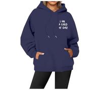 Felpe con cappuccio da donna I Am A Child of God University Trendy Casual Graphic con cappuccio Pullover Felpe con cappuccio Sottile 2025 Abiti a maniche lunghe con disegni con cappuccio Y2K
