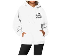Felpe con cappuccio da donna I Am A Child of God University Trendy Casual Graphic con cappuccio Pullover Felpe con cappuccio Sottile 2025 Abiti a maniche lunghe con disegni con cappuccio Y2K