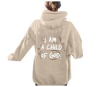 Felpe con cappuccio da donna I Am A Child of God University Trendy Casual Graphic con cappuccio Pullover Felpe con cappuccio Sottile 2025 Abiti a maniche lunghe con disegni con cappuccio Y2K