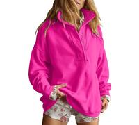Felpe con cappuccio da donna in pile elasticizzato da donna rilassate in tinta unita felpe da donna UK Ladies Zip Up Plain Felpe con cappuccio cardigan top maniche lunghe Streetwear autunno