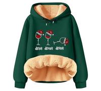 Felpe con cappuccio da donna in pile natalizio divertente a maniche lunghe pullover top larghi all'aperto modello elfo maglione leggero autunno adolescenti abbigliamento sportivo