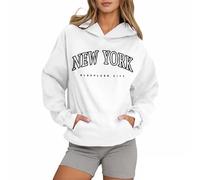 Felpe con cappuccio da donna New York Graphic 2025 con cappuccio alla moda pullover abiti larghi casual lettere vestiti carino college country autunno sottile boschi comfort moda workou goth donna Y2K