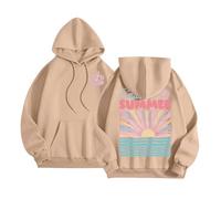 Felpe con cappuccio da donna senza fine estate autunno spiaggia casual moda con disegni pullover abiti per adolescenti grafica con cappuccio Western pullover felpe con cappuccio felpe comode tinta