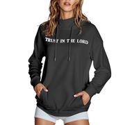 Felpe con cappuccio da donna Trust In The Lord Comfort con cappuccio Christian Top con cappuccio Essential Fashion Graphic Dolcevita Gesù Maglioni Casual Backwoods Pullover 2025 Estetica Workou