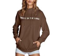 Felpe con cappuccio da donna Trust In The Lord Comfort con cappuccio Christian Top con cappuccio Essential Fashion Graphic Dolcevita Gesù Maglioni Casual Backwoods Pullover 2025 Estetica Workou