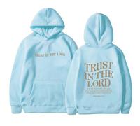 Felpe con cappuccio da donna Trust In The Lord Fall con grafica a maniche lunghe comode con disegni pullover vestiti per adolescenti con cappuccio maglioni gotici felpe vestibilità ampia abiti tinta