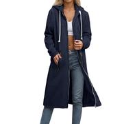 Felpe con cappuccio da donna Uk a maniche lunghe in cotone felpe da donna calde tuniche aderenti affusolate in vita affusolata felpa con cappuccio con coulisse e tasca cardigan cappotto abiti alla