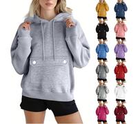Felpe con cappuccio da donna Uk Felpe con cappuccio per le donne Uk Felpa da donna con tasche Felpe da donna maglioni da donna top tuta da donna Activewear e giacca sportiva maglioni, Cenere Chiaro, S