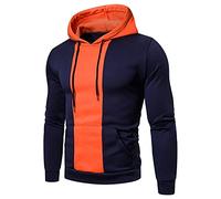 Felpe con cappuccio da uomo a maniche lunghe pullover con tasche a marsupio felpe con cappuccio da uomo pullover con cappuccio felpa con cappuccio a blocchi di colore patchwork top casual felpa con