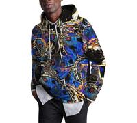 Felpe con cappuccio da uomo autunno tie dye con cappuccio 2025 inverno felpe a maniche lunghe casual pullover termico top hippie vestiti, Blue1 Felpe con cappuccio da uomo, XXL