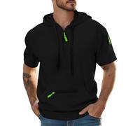 Felpe con cappuccio da uomo camicie a maniche corte con cappuccio da palestra felpe con zip a quarto felpe da boxe abbigliamento da palestra allenamento atletico corsa muscolo fit top estivo maglietta