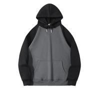 Felpe con cappuccio da uomo Color Block con cappuccio con tasca Inverno Autunno Felpe a maniche lunghe Pullover Casual Top Vestiti 2025, Felpe con cappuccio nere per uomo, XL