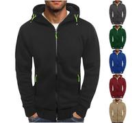 Felpe con cappuccio da uomo con cerniera pullover in pile oversize a maniche lunghe con zip maglione con cappuccio casual felpe larghe giacca maglione autunno comodo felpa con cappuccio con cerniera