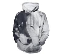 Felpe con Cappuccio da Uomo con Stampa 3D Animali Selvatici, Moda Pullover a Maniche Lunghe con Grafica Nebbia Foresta Lupo, Felpa Unisex Casual con Tasca per Autunno Inverno