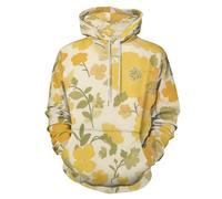 Felpe con Cappuccio da Uomo con Stampa 3D Floreale retrò Anni '70, Moda Pullover a Maniche Lunghe con Grafica Petali Astratti Fiori, Felpa Unisex Casual con Tasca per Autunno Inverno