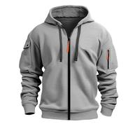 Felpe con cappuccio da uomo con zip, felpe con cappuccio tinta unita in pile leggera con cerniera completa, maglioni da lavoro tattici a maniche lunghe, felpa da palestra, da corsa, sportiva, da