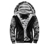 Felpe con cappuccio da uomo con zip intera imbottita in pile Sherpa giacche con cappuccio a blocchi di colore felpe con coulisse spesse autunno e inverno caldo capispalla comodo cappotto casual top