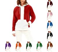 Felpe con cappuccio da uomo foderate in pile con cappuccio da uomo con cappuccio patchwork a righe eleganti colori blcok felpa natalizia con Babbo Natale slim fit maglione termico confortevole felpa