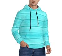 Felpe con cappuccio da uomo in legno turchese, maniche lunghe, da uomo, senza bottoni, abbigliamento, Nero, L